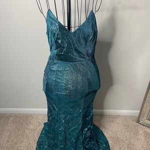 Blue Noodle Strap Dress